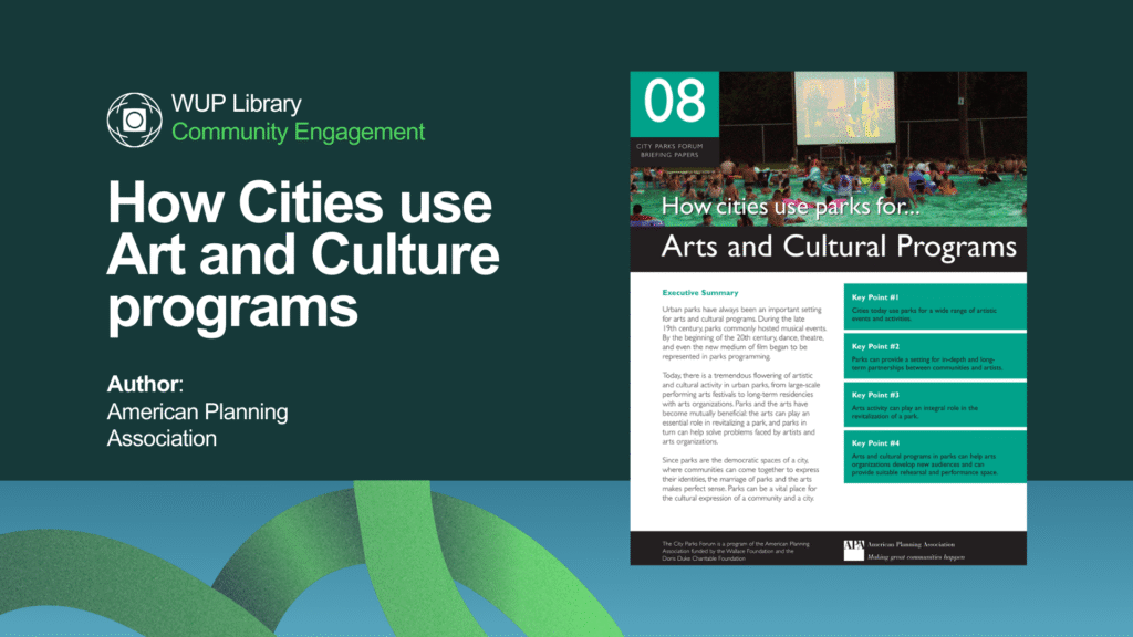 How Cities use  Art and Culture programs